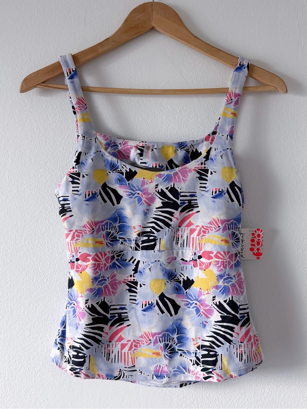 NWT Free People Movement Never Better Long Tank in Large Mystical Floral Combo
